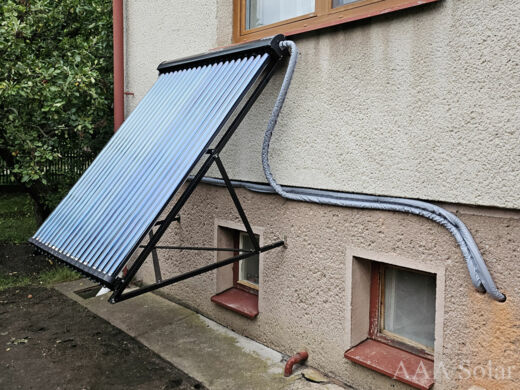 Trubicové kolektory s montáží na rovnou a svislou plochu.